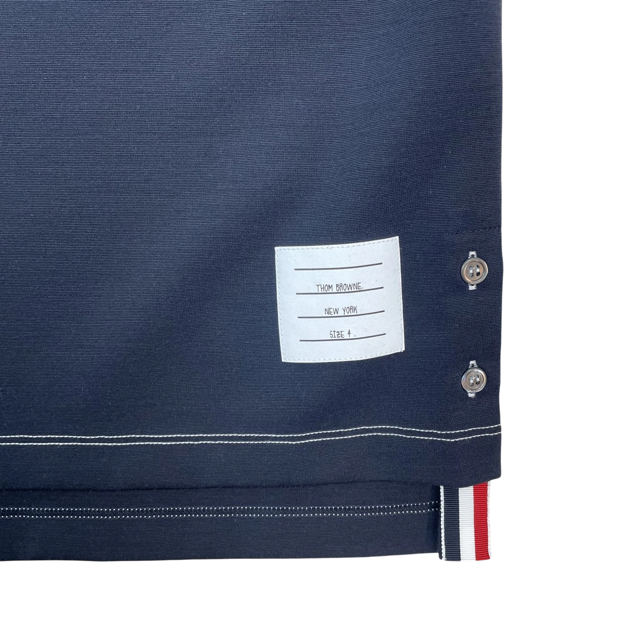 Thom Browne Classic Pique 4-Bar Polo Shirt Navy (Size 4/XL)