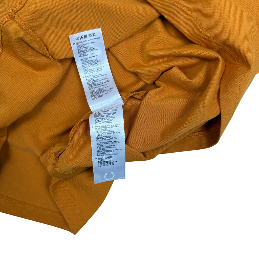 Fred Perry x Raf Simons Tape Detail T-Shirt Golden Orange (Fits M-L)