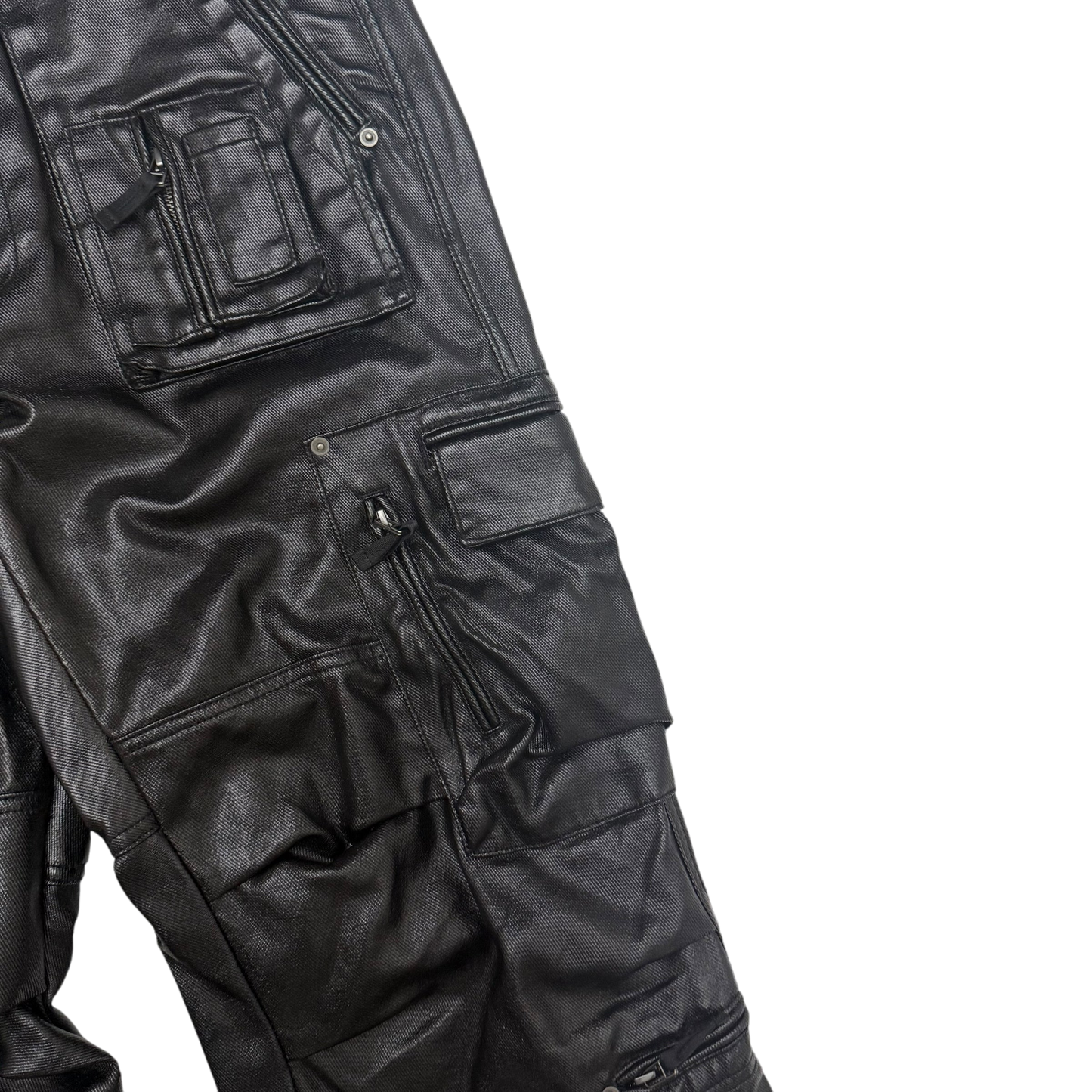 Kody Phillips Rip Van Kody Waxed Black Cargo Pants (Size 34”)