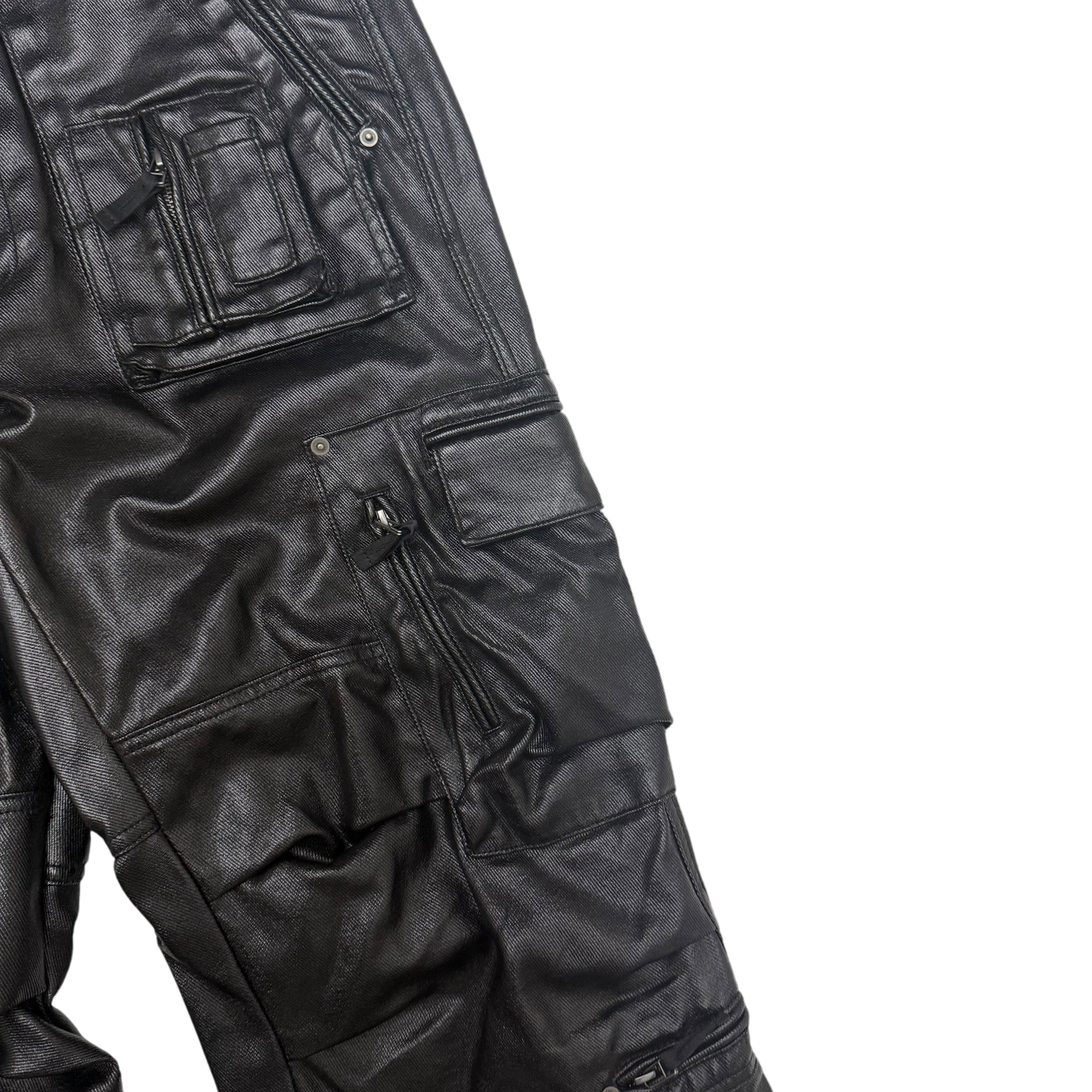 Kody Phillips Rip Van Kody Waxed Black Cargo Pants (Size 34”)