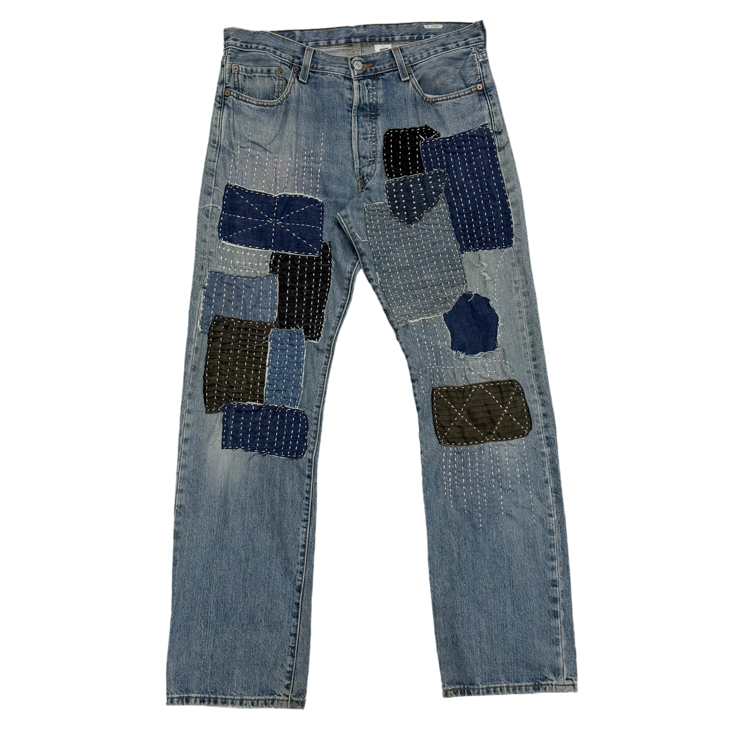 Levi’s Vintage 501 Custom Boro Stitched Patchwork Jeans (Size 34”)