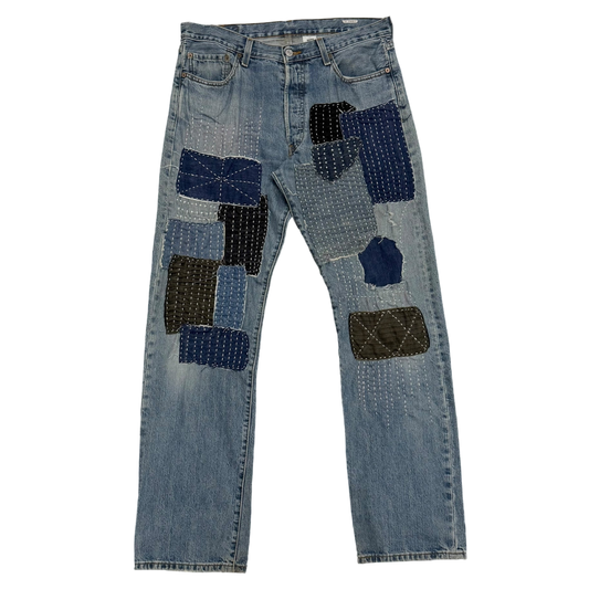 Levi’s Vintage 501 Custom Boro Stitched Patchwork Jeans (Size 34”)