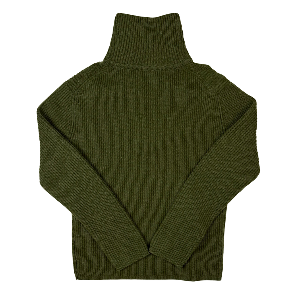 Acne Studios Fisherman Wool Blend Knit Quarter-Zip Sweatshirt Hunter Green (fits S-M)