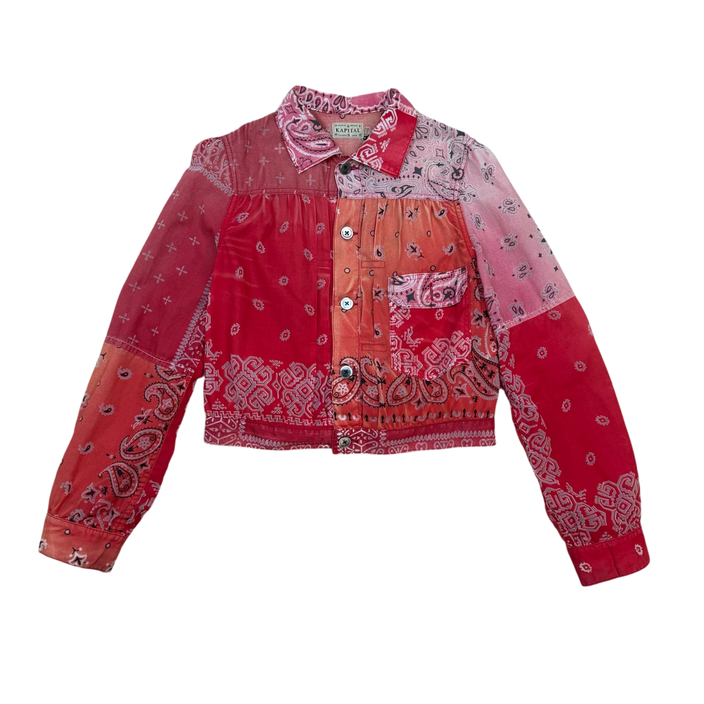 Kapital Bandana Patchwork Trucker Jacket Red (Size 1 / S)
