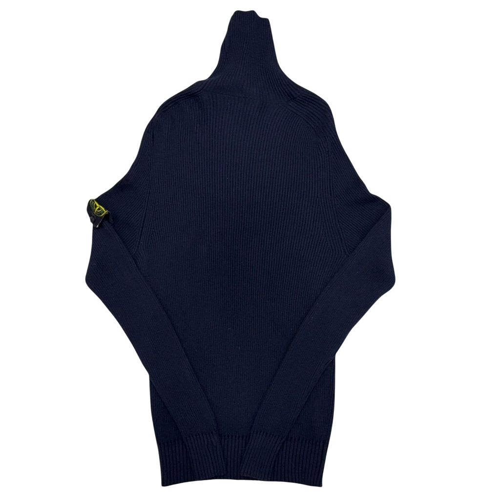 Stone Island Pure Wool Turtleneck Sweatshirt Navy (Size L)