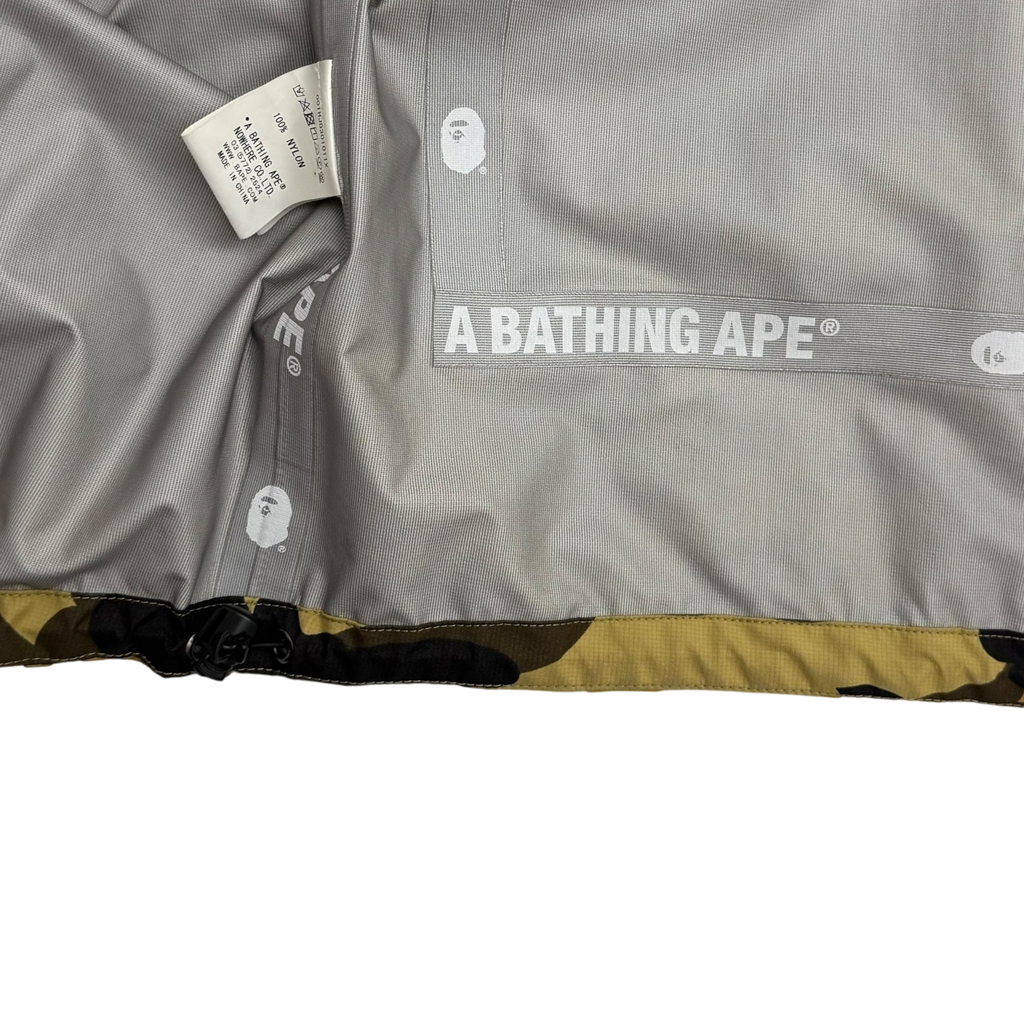 BAPE (A Bathing Ape) Gore-Tex 1st Camo Shell Zip-Up Hooded Jacket Yellow (Fits M-L)