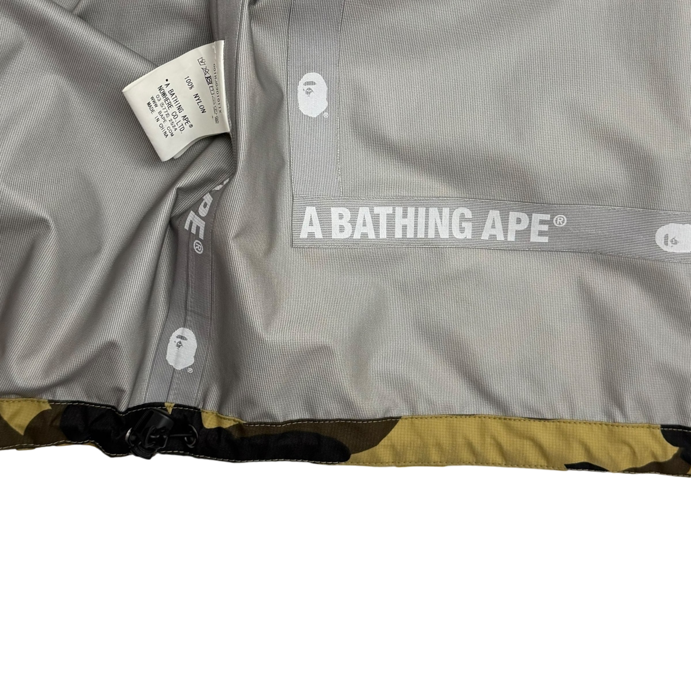 BAPE (A Bathing Ape) Gore-Tex 1st Camo Shell Zip-Up Hooded Jacket Yellow (Fits M-L)