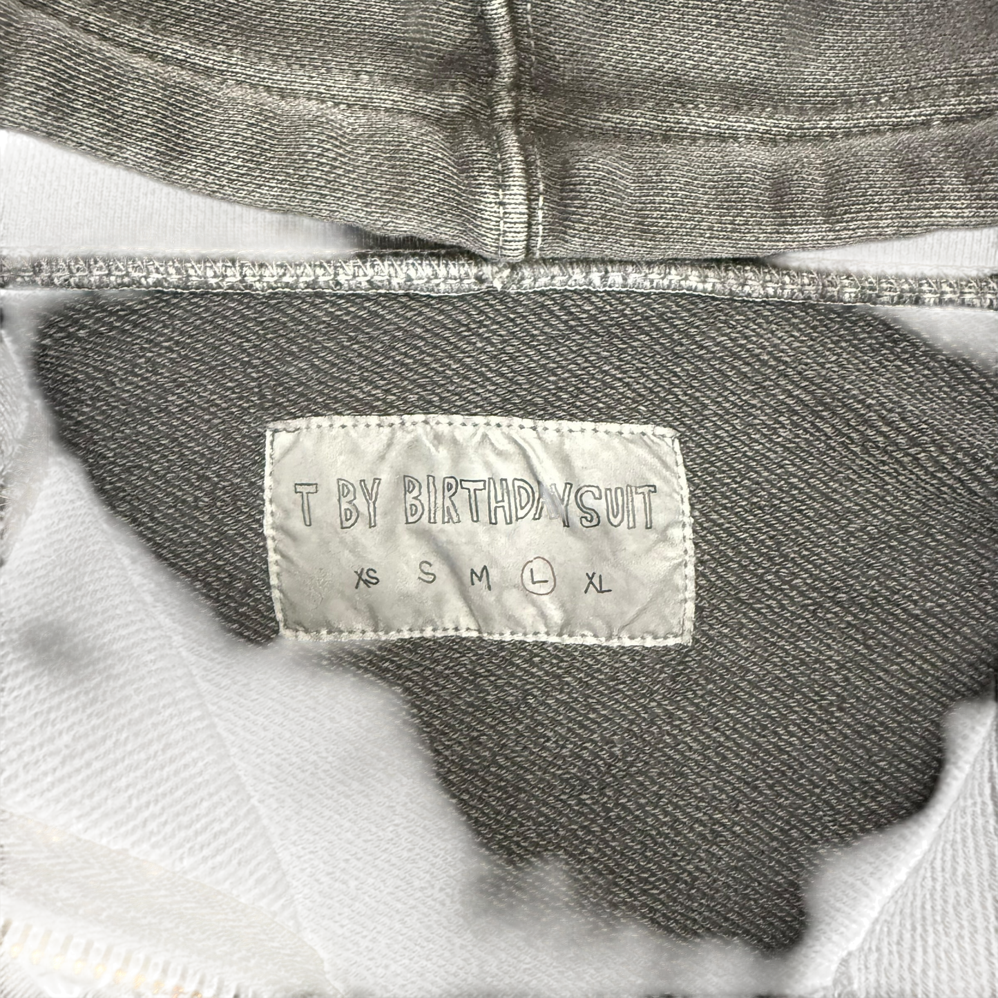 T By Birthdaysuit Heavyweight Zip-Up Hoodie Charcoal (Fits L-XL)