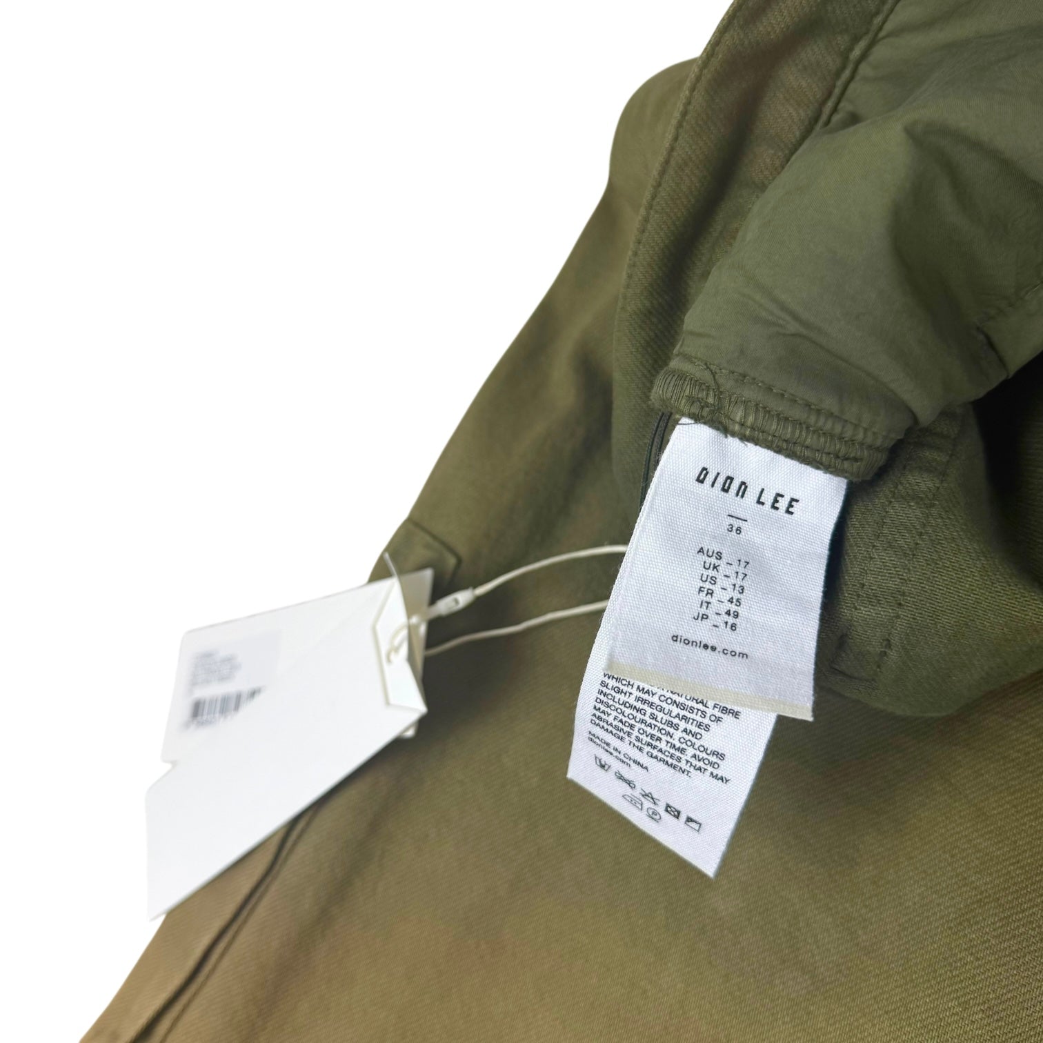 Dion Lee Sunfade Ombré Multipocket Jeans Military Green (Size 36”)
