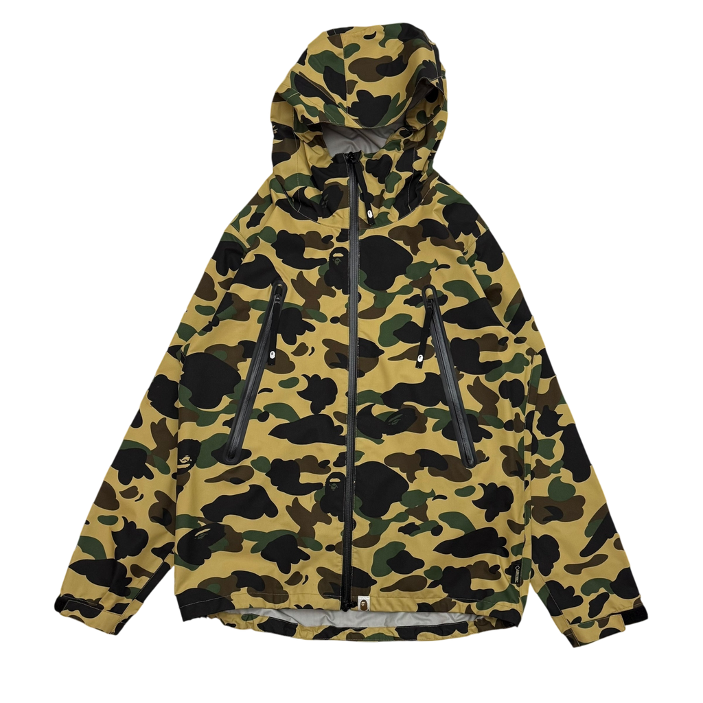 BAPE (A Bathing Ape) Gore-Tex 1st Camo Shell Zip-Up Hooded Jacket Yellow (Fits M-L)