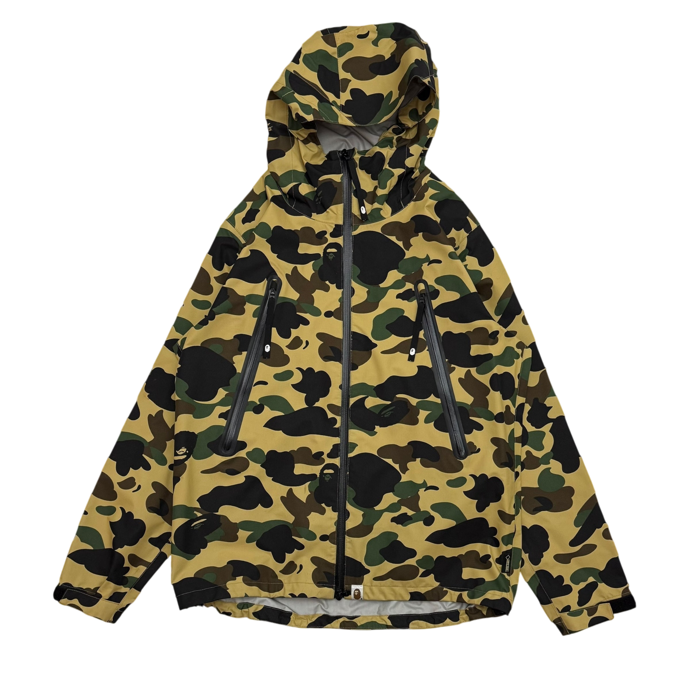 BAPE (A Bathing Ape) Gore-Tex 1st Camo Shell Zip-Up Hooded Jacket Yellow (Fits M-L)