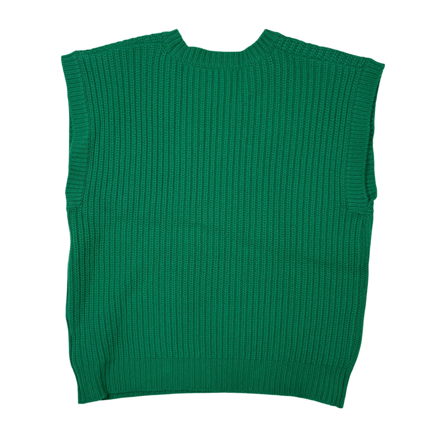 We11done Ribbed Wool Multi-Logo Square Knit Vest Green (Size L)