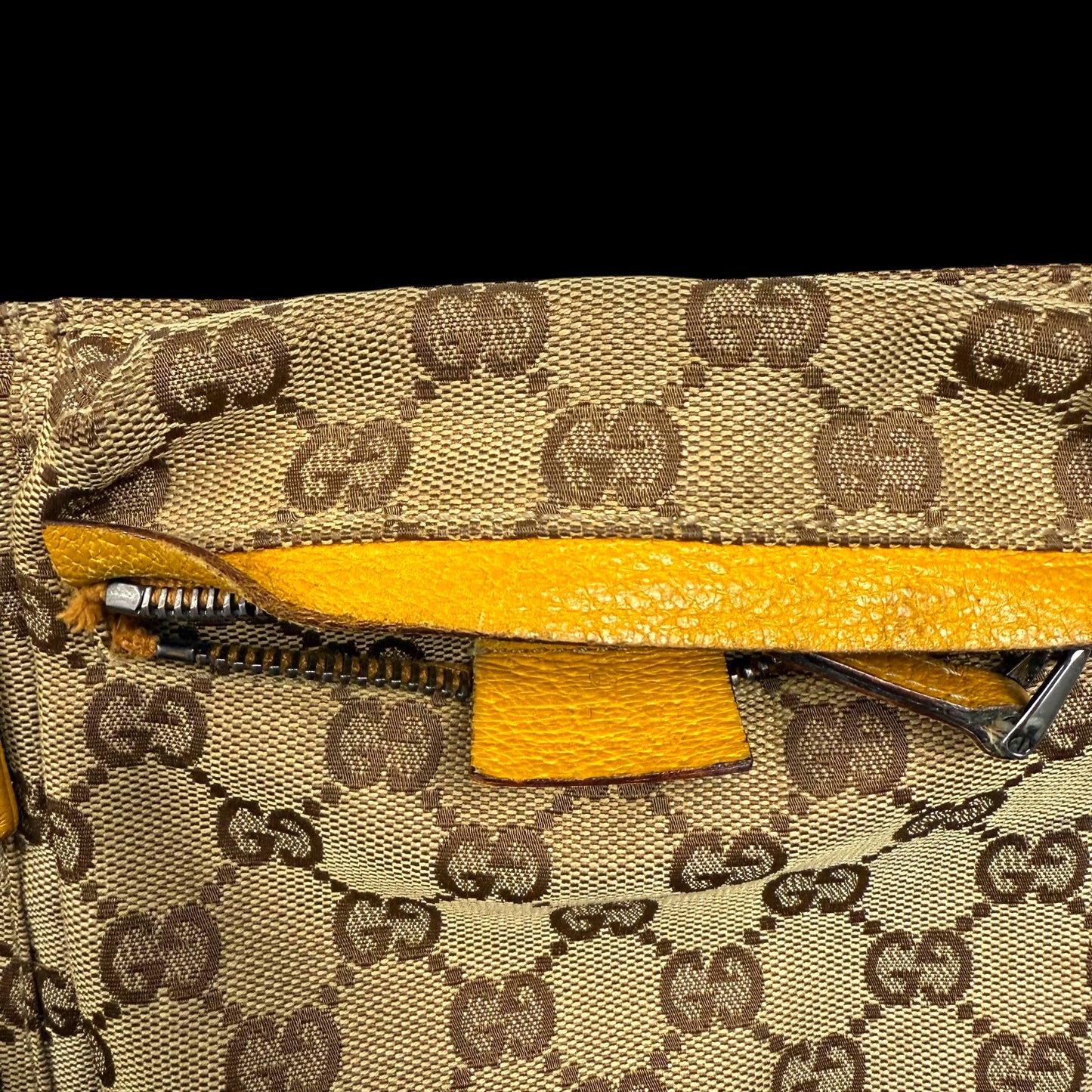 Gucci GG Canvas Web Double Pocket Belt Bag Brown/Orange