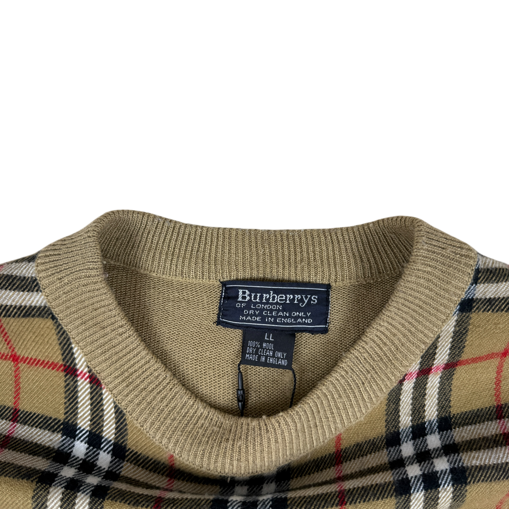 Burberrys Wool Nova Check T-Shirt (Size XL Womens)