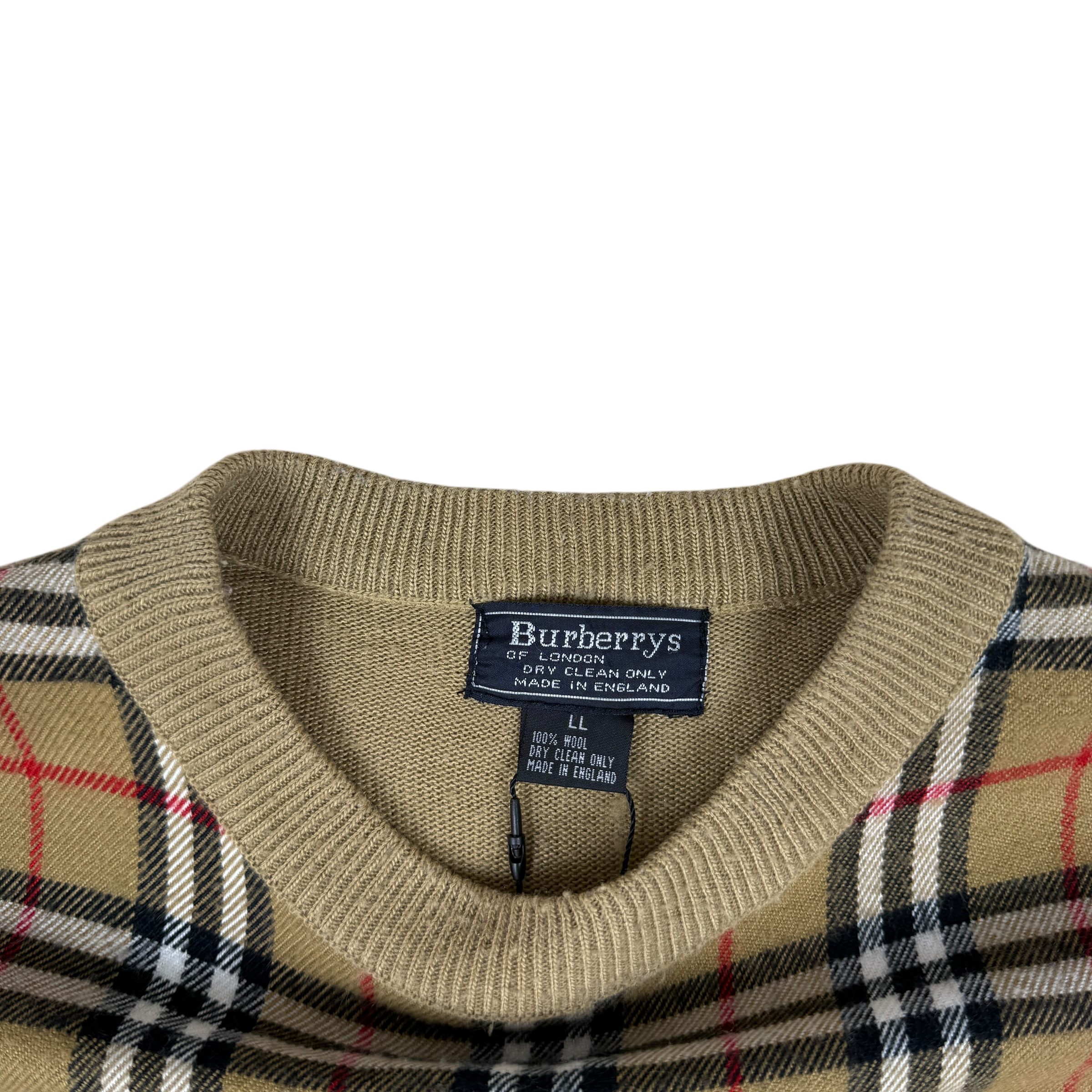 Burberrys Wool Nova Check T-Shirt (Size XL Womens)