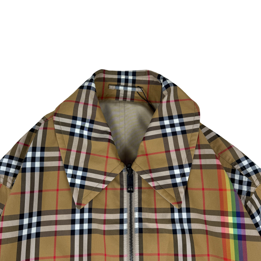 Burberry SS18 Reversible Rainbow Nova Check Harrington Jacket (Size L)