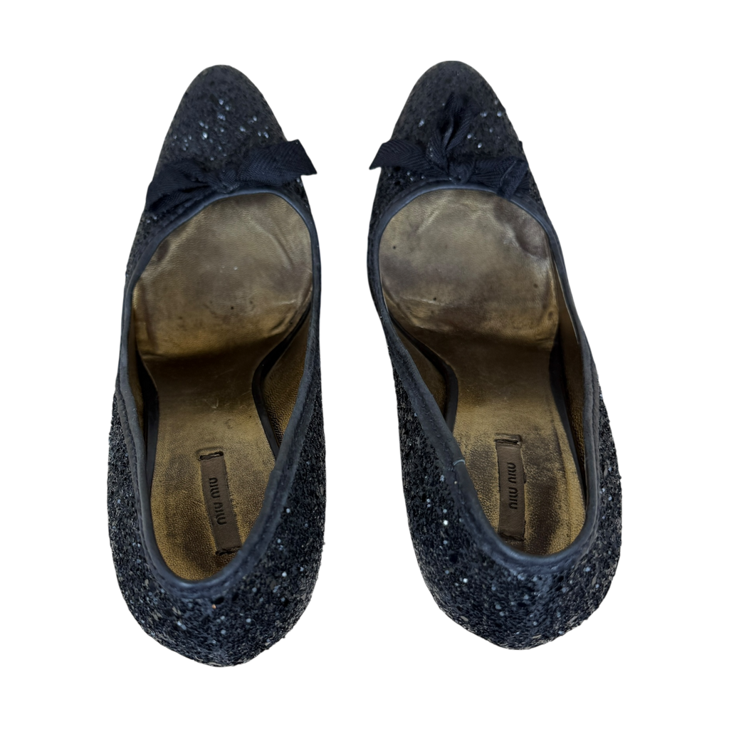 Miu Miu Sparkly Pumps Black (Size EU37)