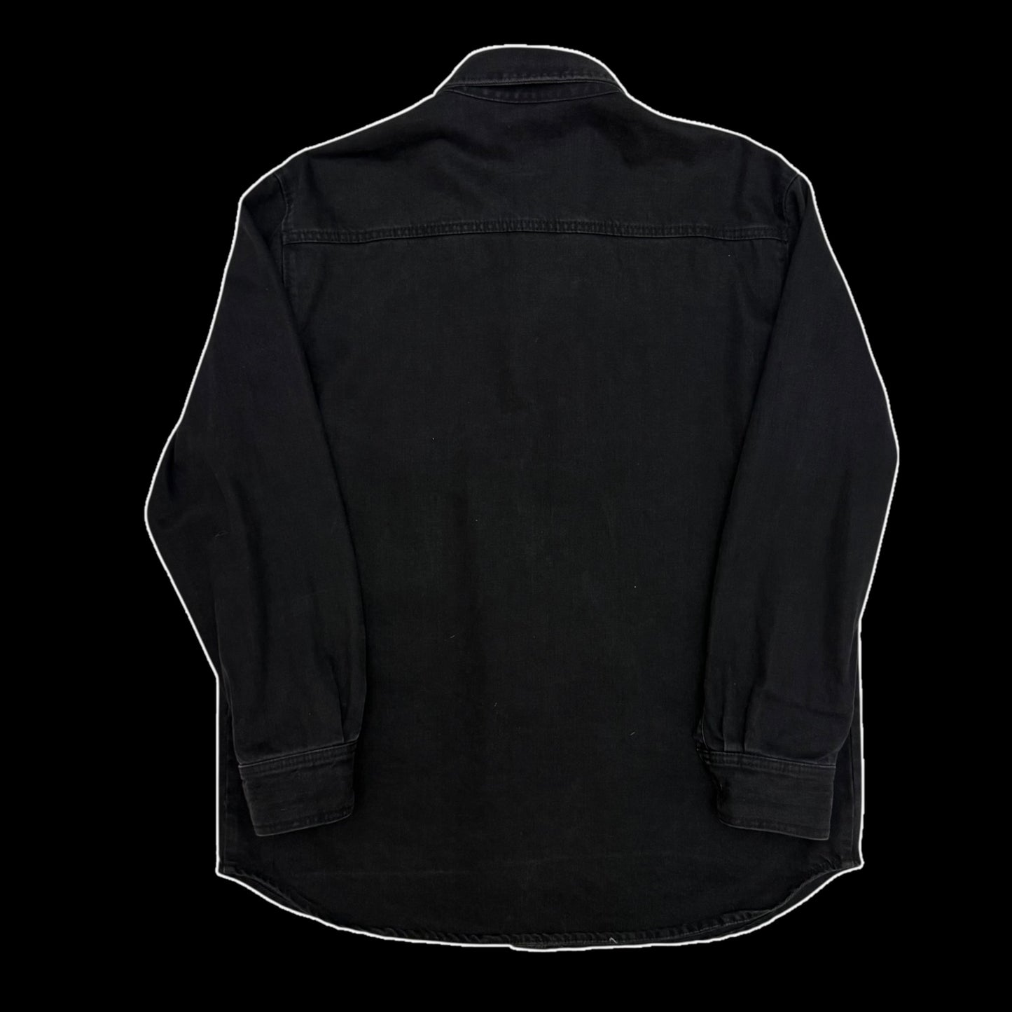 Raf Simons SS17 Carry Over Taped Logo Patch Denim Shirt (fits L-XL)