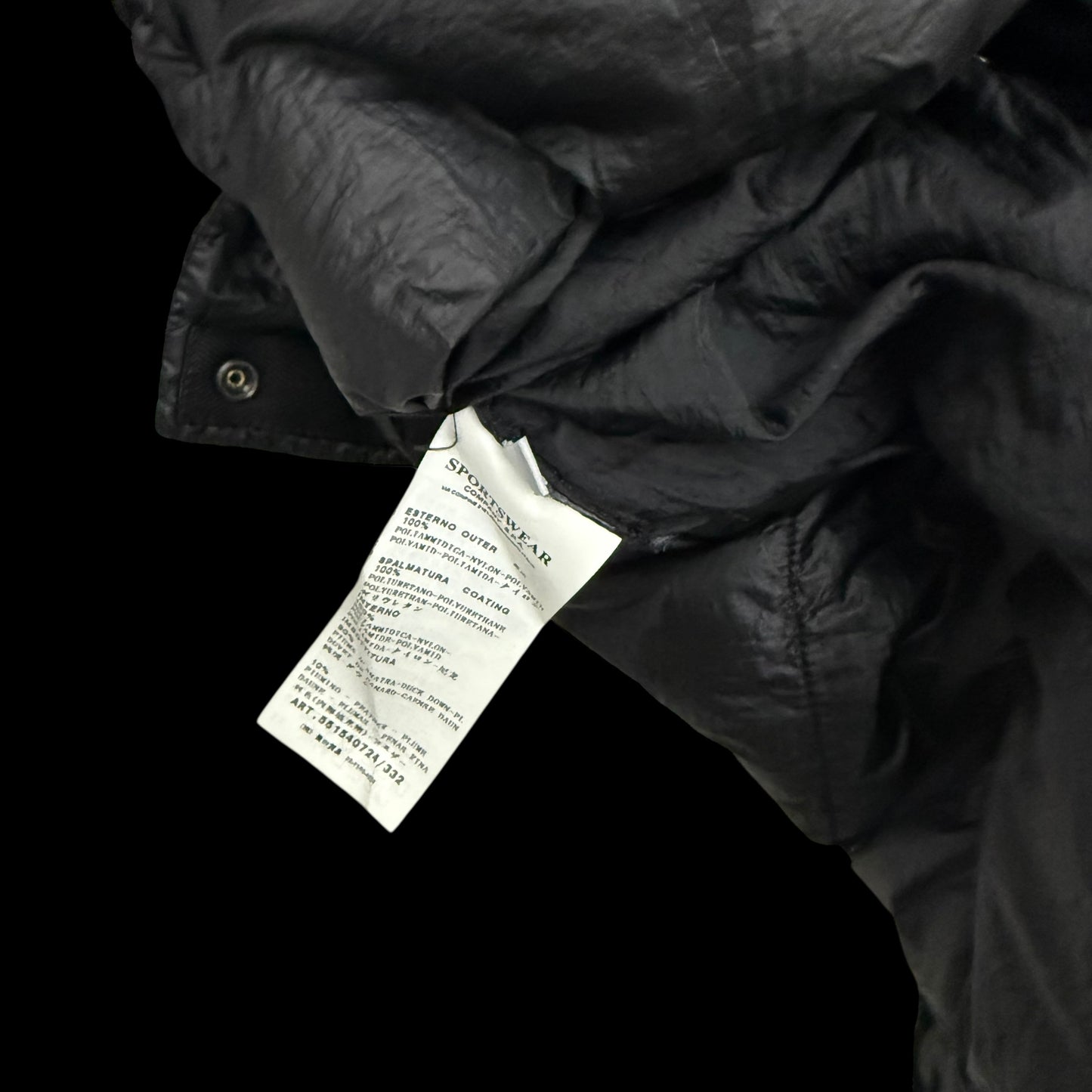Stone Island AW11 Garment-Dyed Down Puffer Jacket Black (Size L)