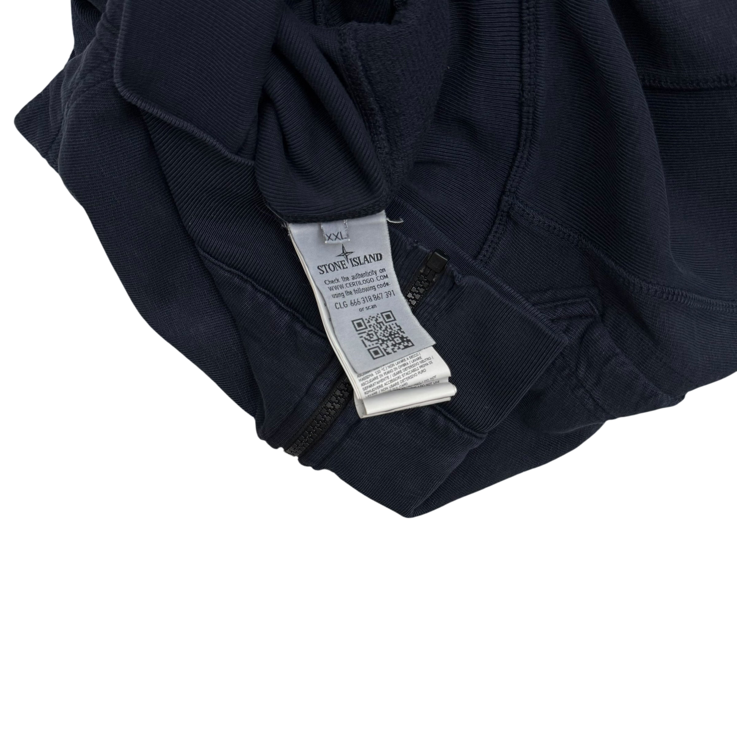 Stone Island Full Zip Sweatshirt Navy(Size XXL)