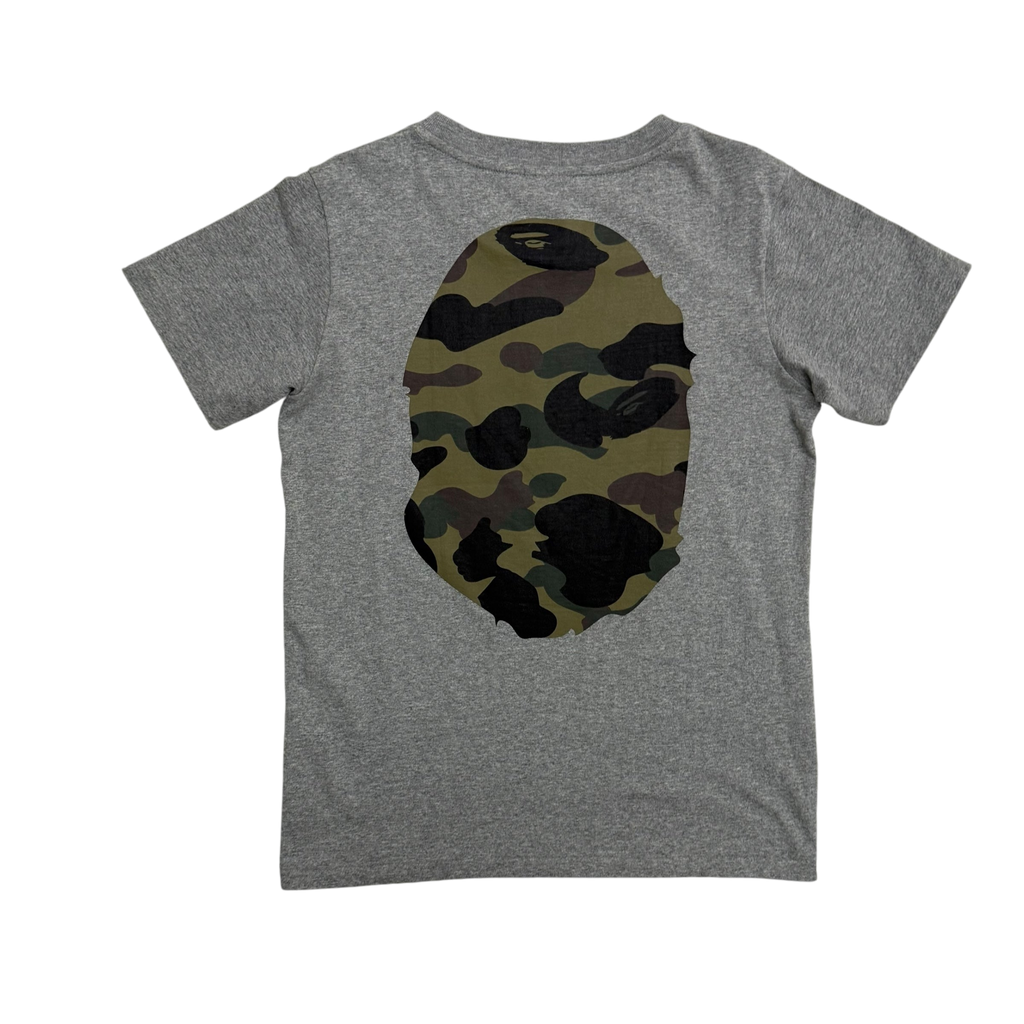 BAPE (A Bathing Ape)1st Camo Big Ape Head Womens T-Shirt Grey (Size Womens XS)