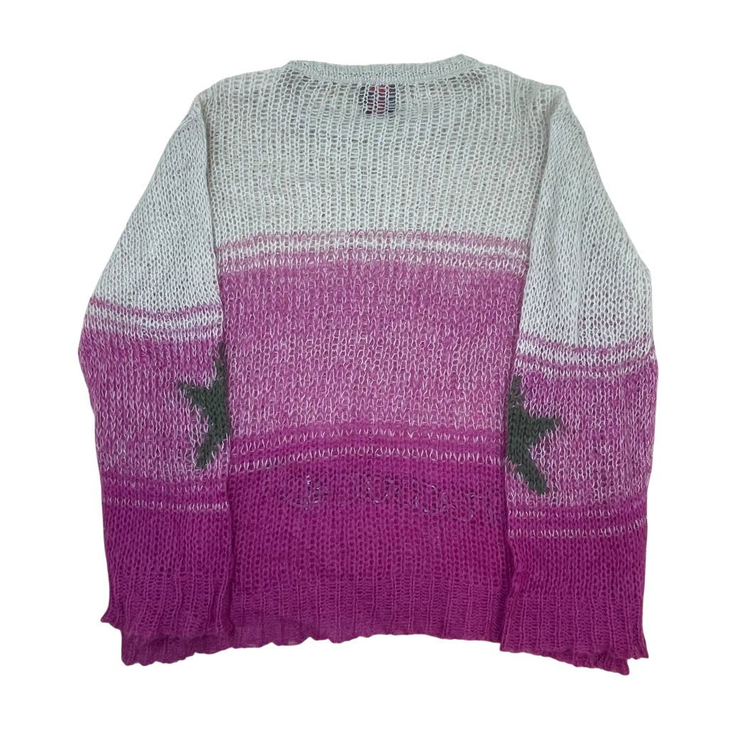 Heaven by Marc Jacobs SS22 Ombré Mohair-Blend Knit Sweatshirt Pink/Cream (Size XL)