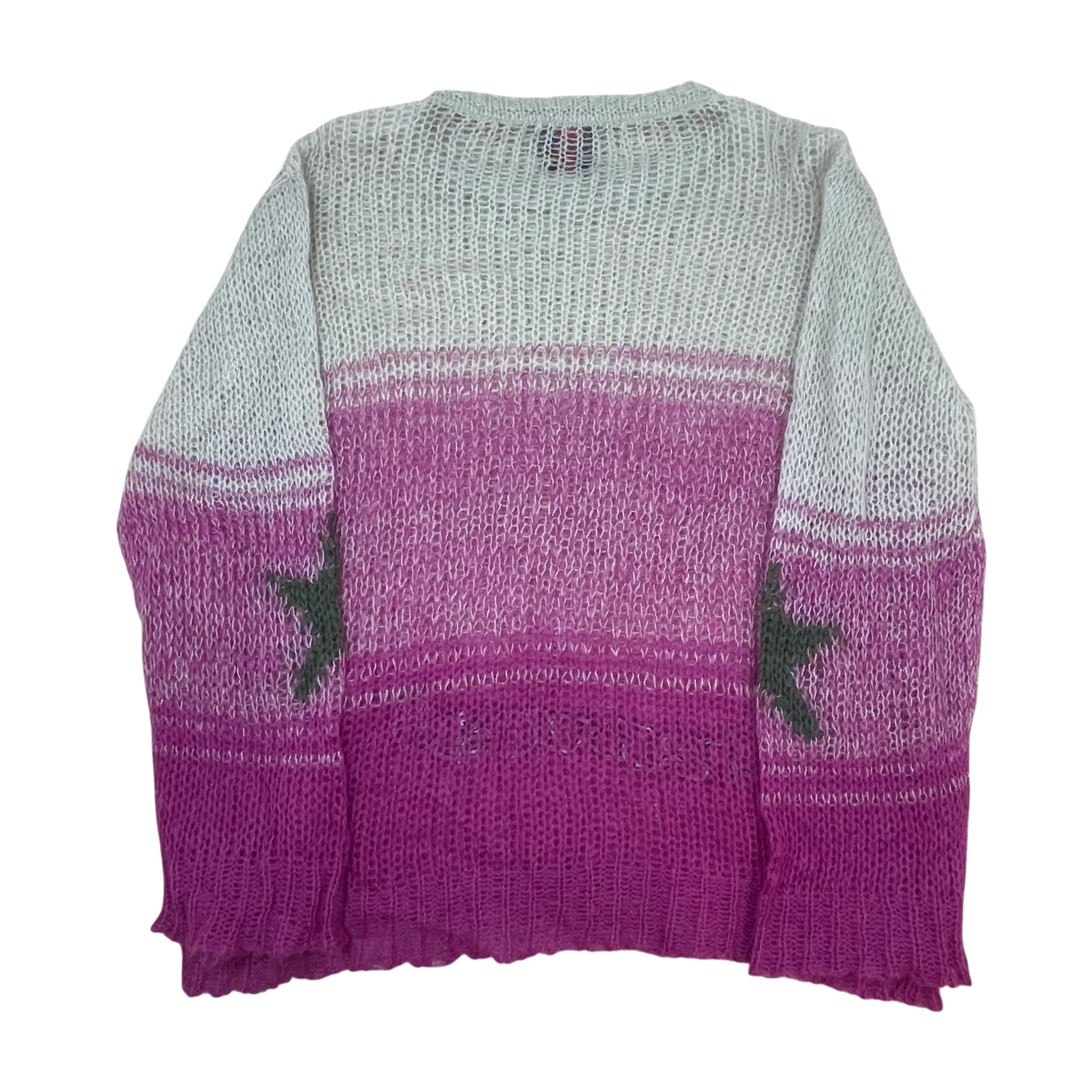 Heaven by Marc Jacobs SS22 Ombré Mohair-Blend Knit Sweatshirt Pink/Cream (Size XL)