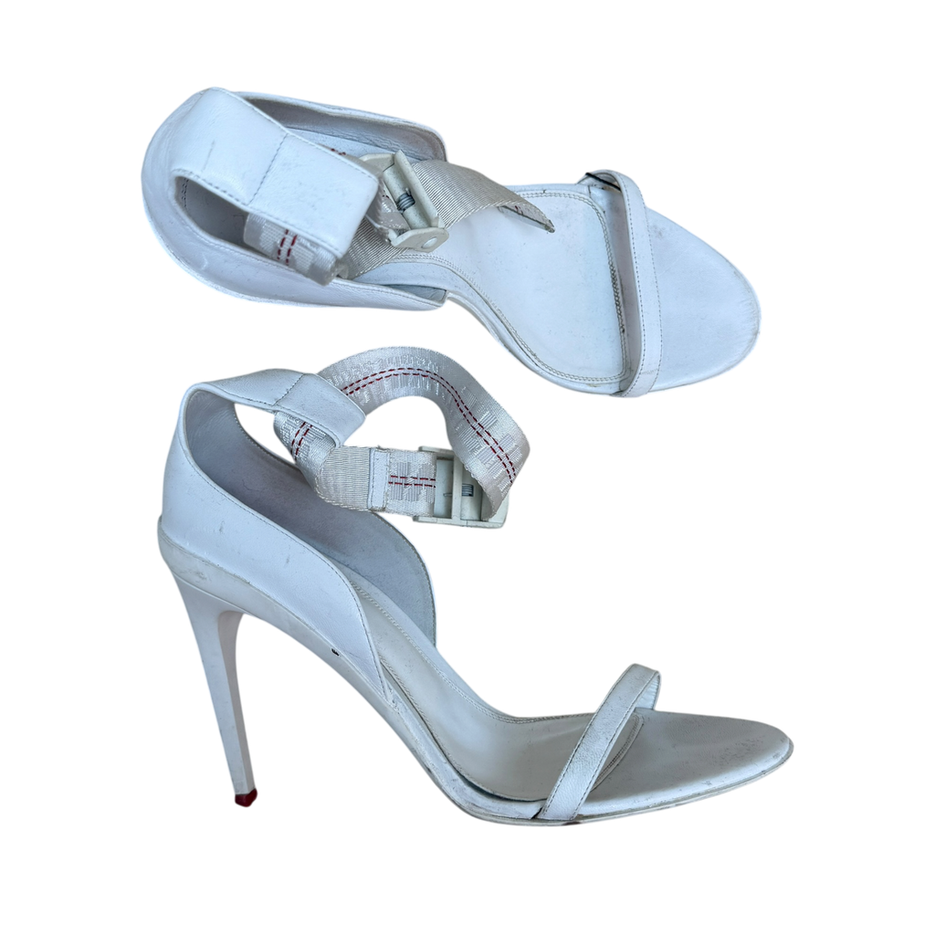 Off-White 100m Leather Heels White (Size EU39)