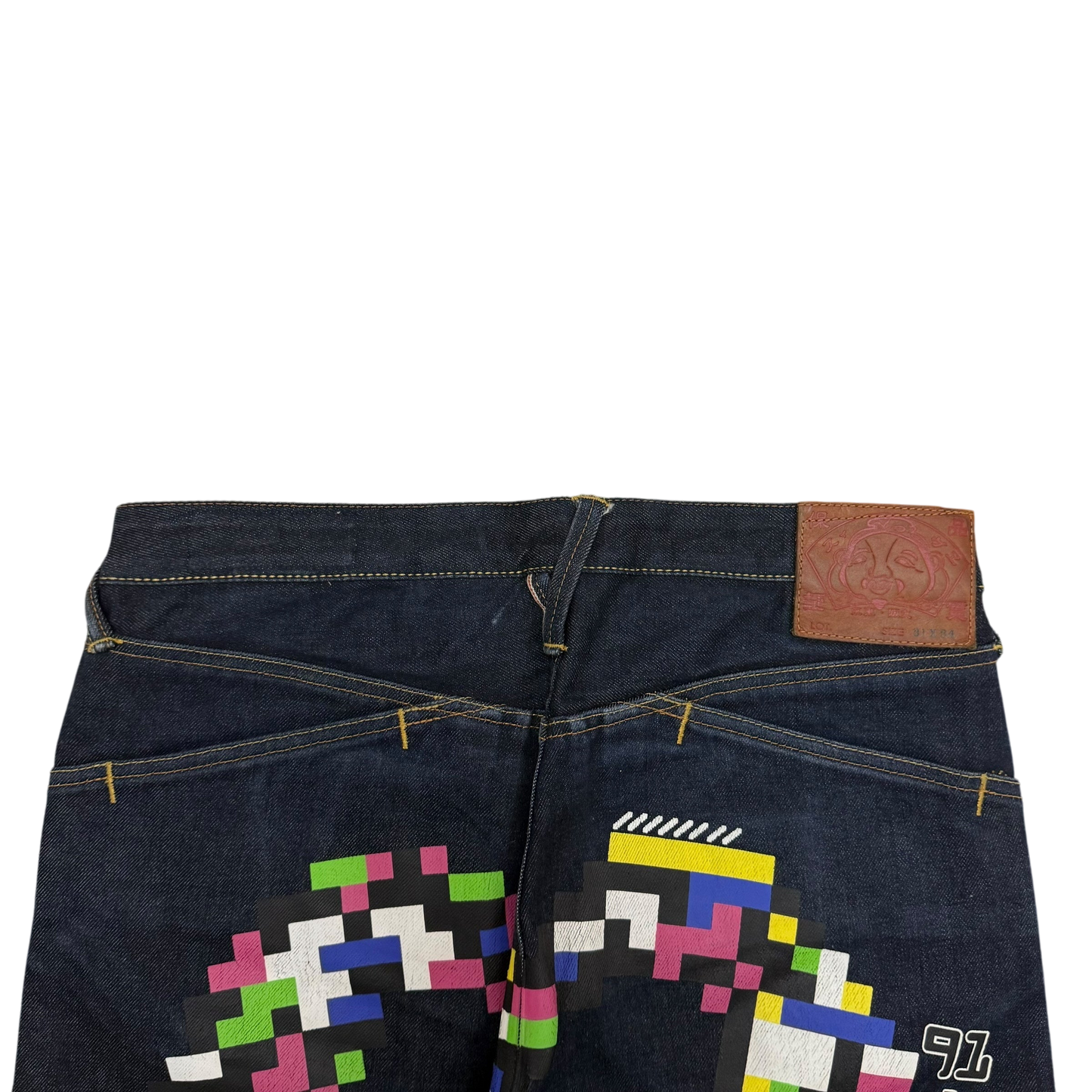 Evisu Pixel Diacock Logo Jeans (Size 31”)