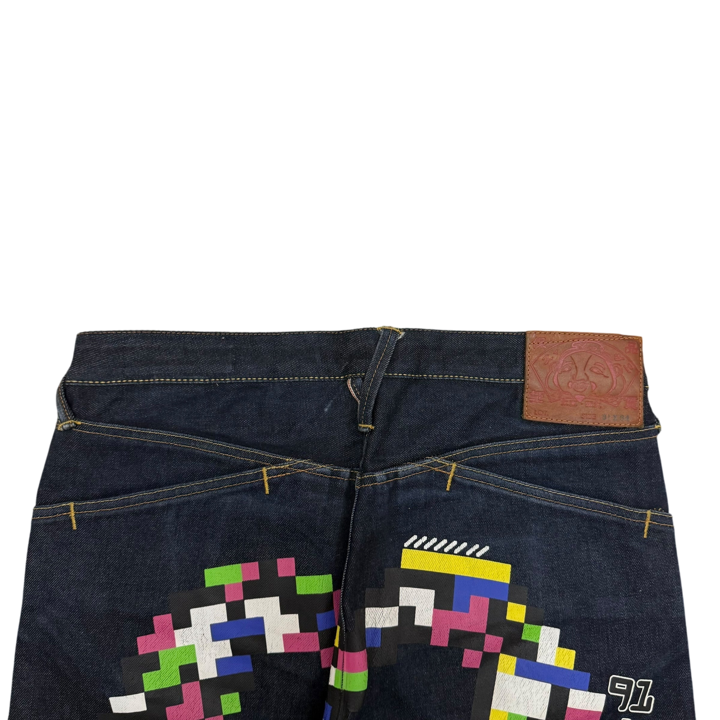 Evisu Pixel Diacock Logo Jeans (Size 31”)