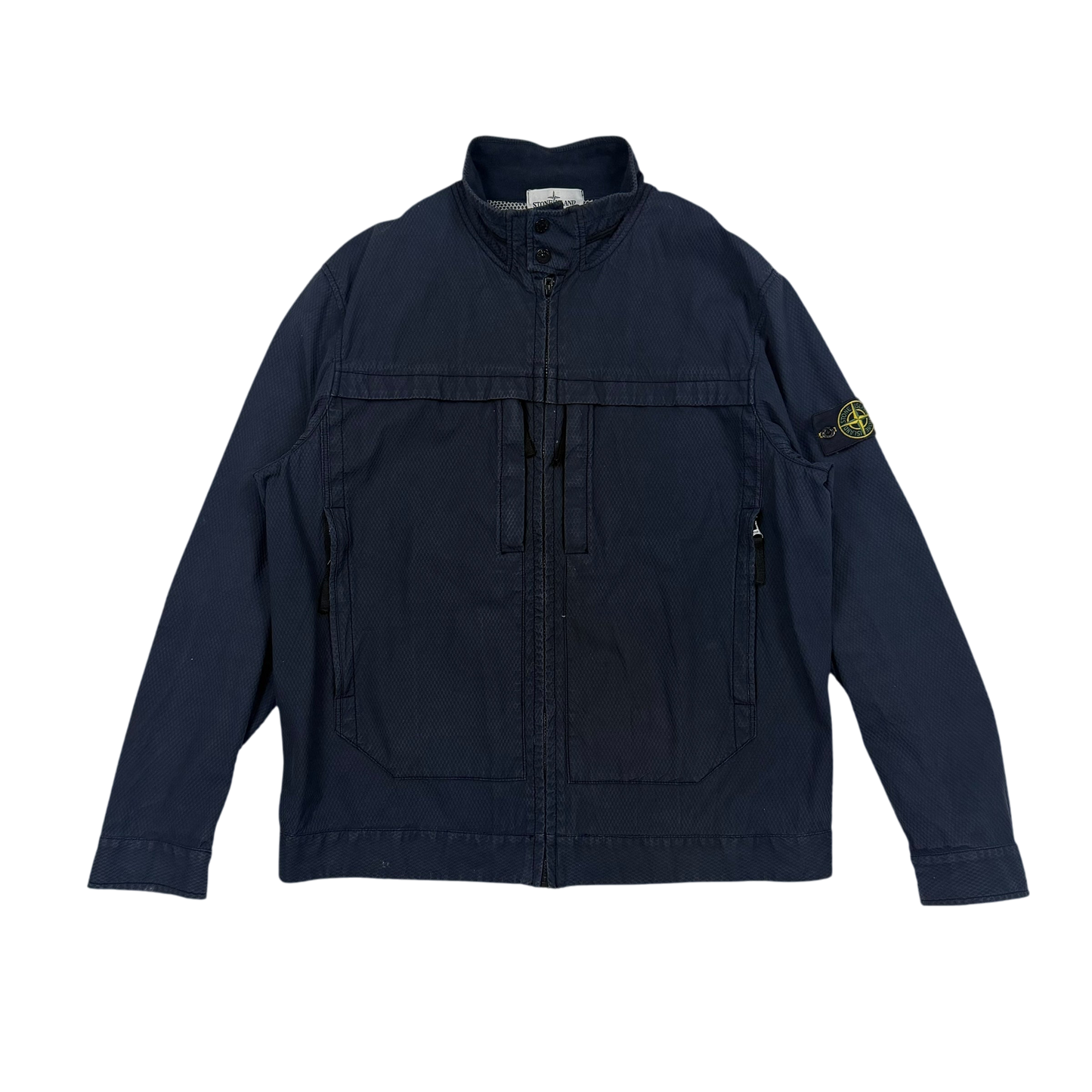 Stone Island SS 2014 Indigo 3D Cotton Tela Jacket Navy (Size XXL)