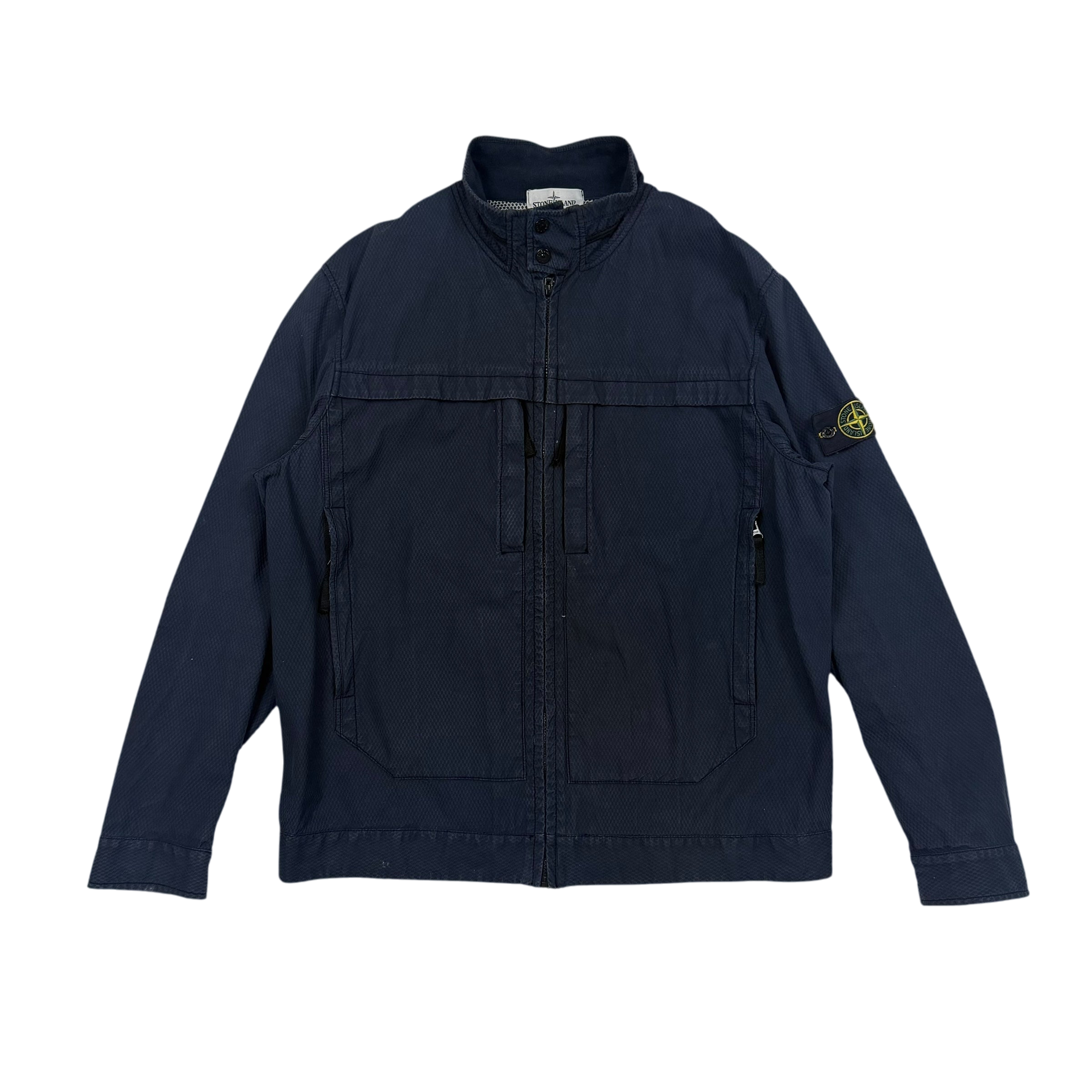 Stone Island SS 2014 Indigo 3D Cotton Tela Jacket Navy (Size XXL)