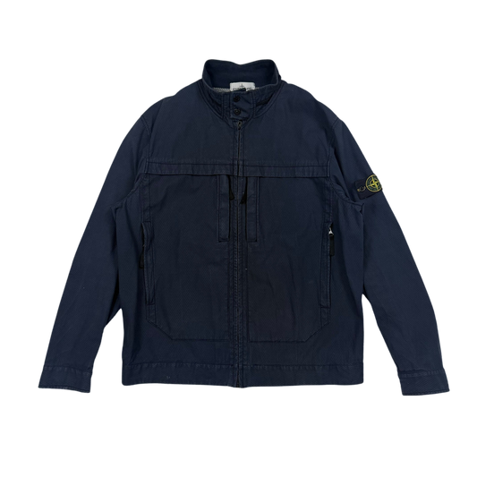 Stone Island SS 2014 Indigo 3D Cotton Tela Jacket Navy (Size XXL)