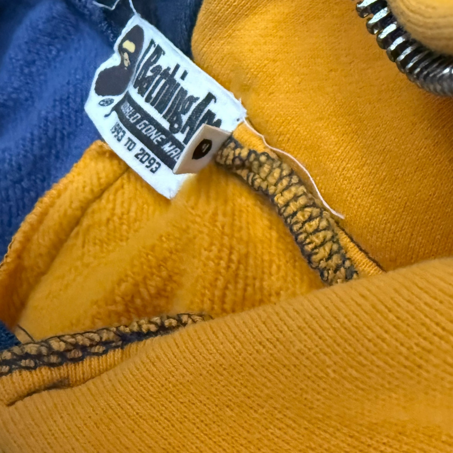 BAPE (A Bathing Ape) Tiger Shark Zip-Up Hoodie Yellow/Blue (Size M)