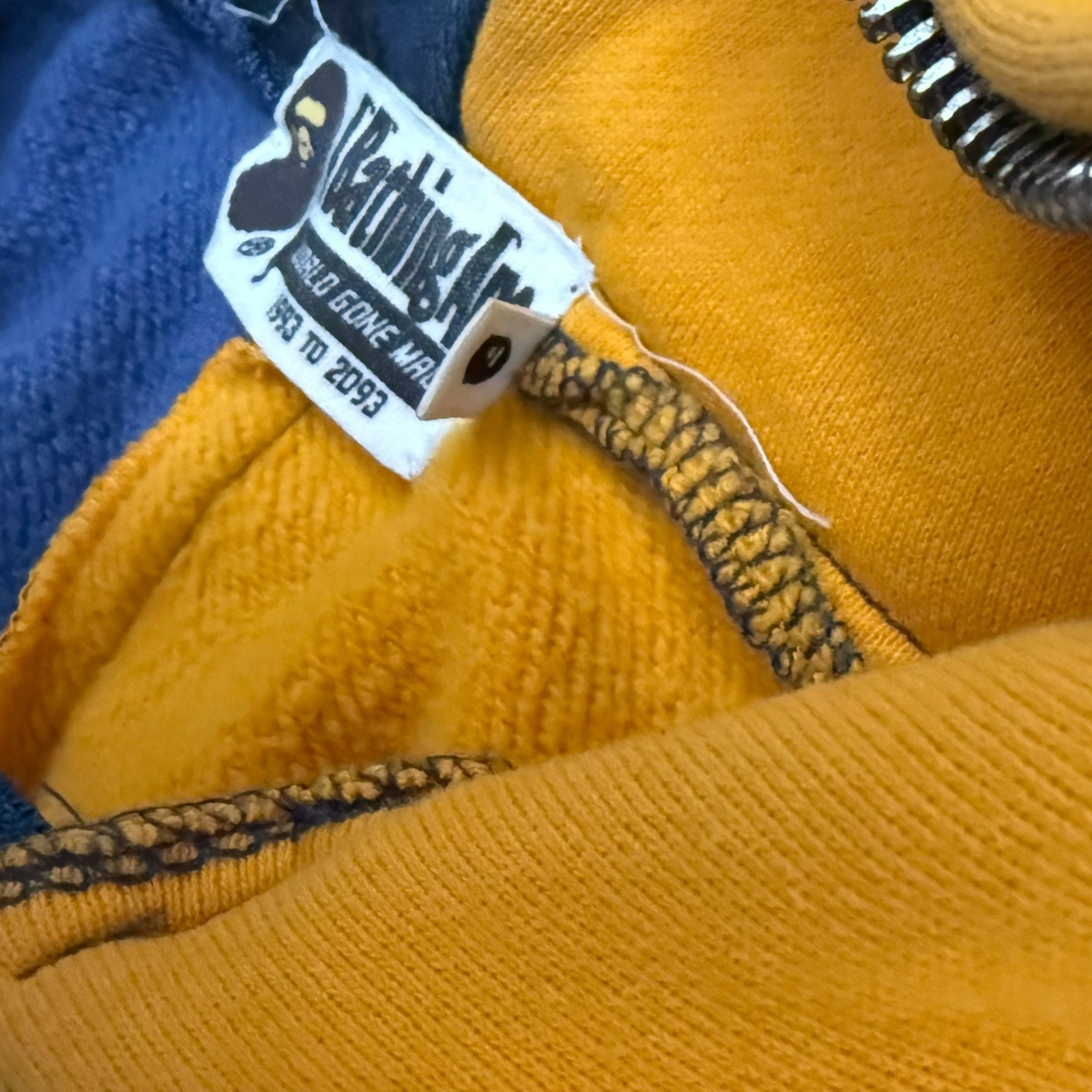 BAPE (A Bathing Ape) Tiger Shark Zip-Up Hoodie Yellow/Blue (Size M)