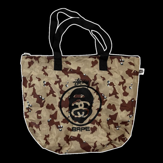 BAPE (A Bathing Ape) x Stussy Tote Bag Camo Brown