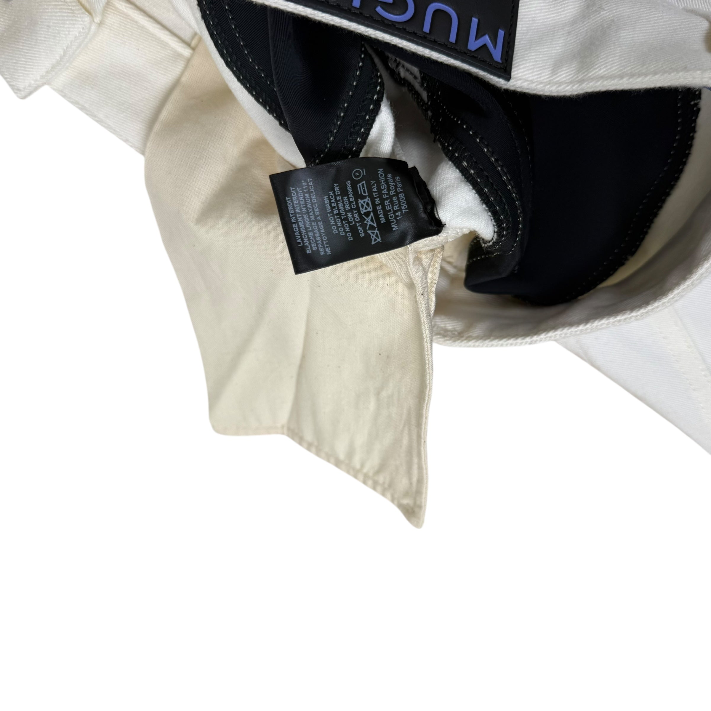 Mugler Spiral Slit Jeans White/Black (Size 42)