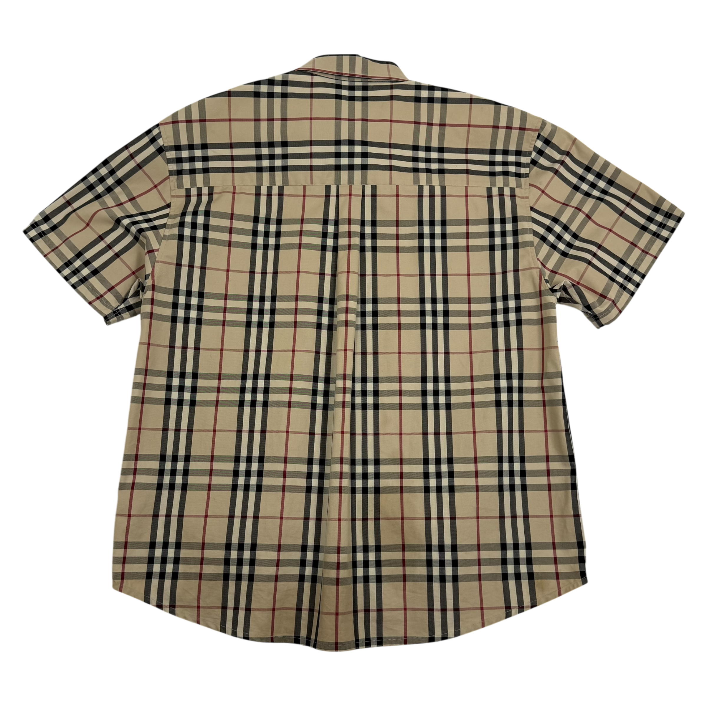 Burberry X Gosha Rubchinsky Nova Check Heavy Cotton Plaid Shirt Beige (Fits L-XL)