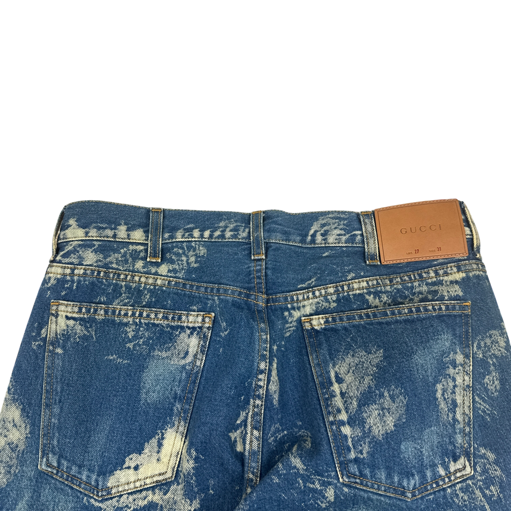 Gucci Studded Bleached Slim Fit Jeans (Size 31)