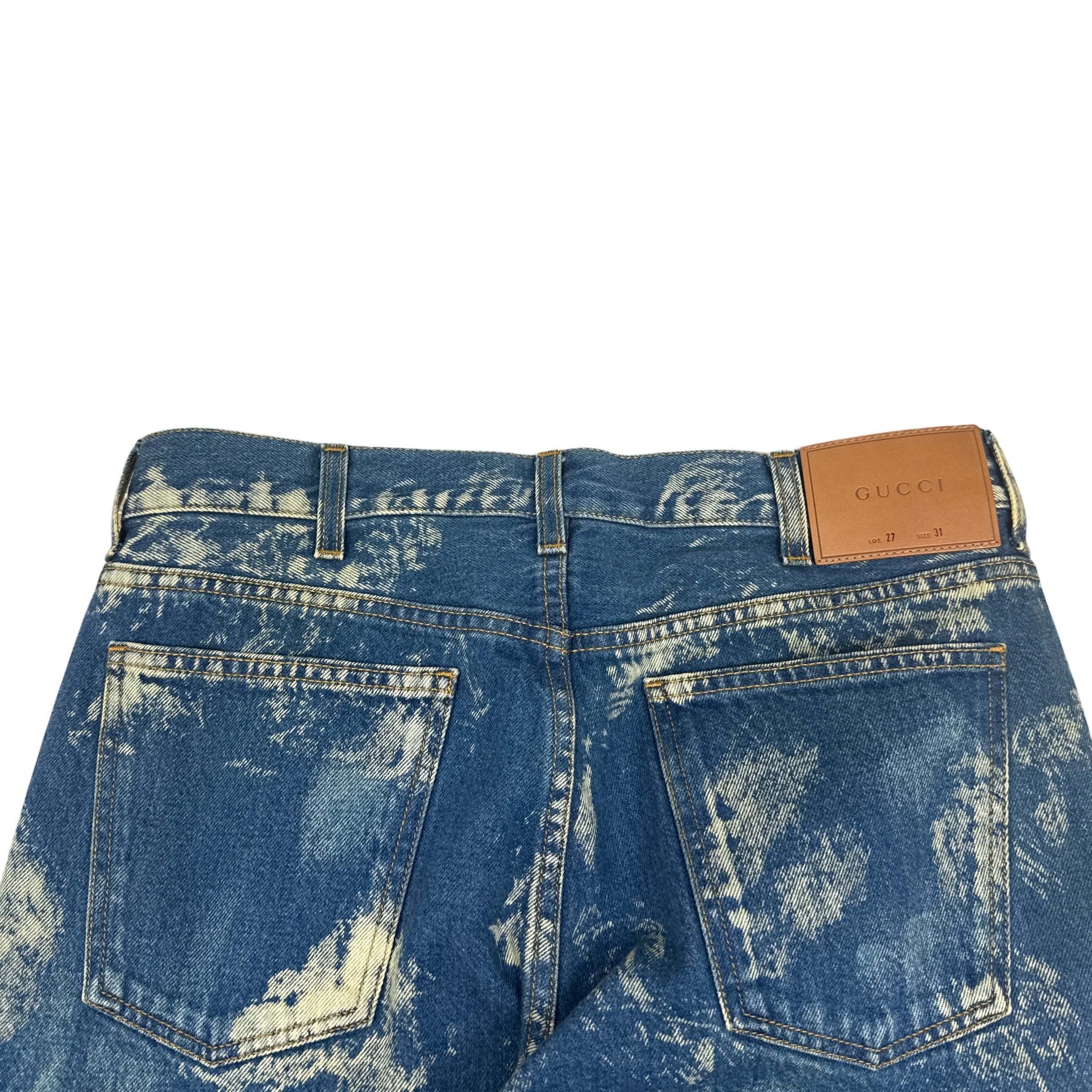 Gucci Studded Bleached Slim Fit Jeans (Size 31)
