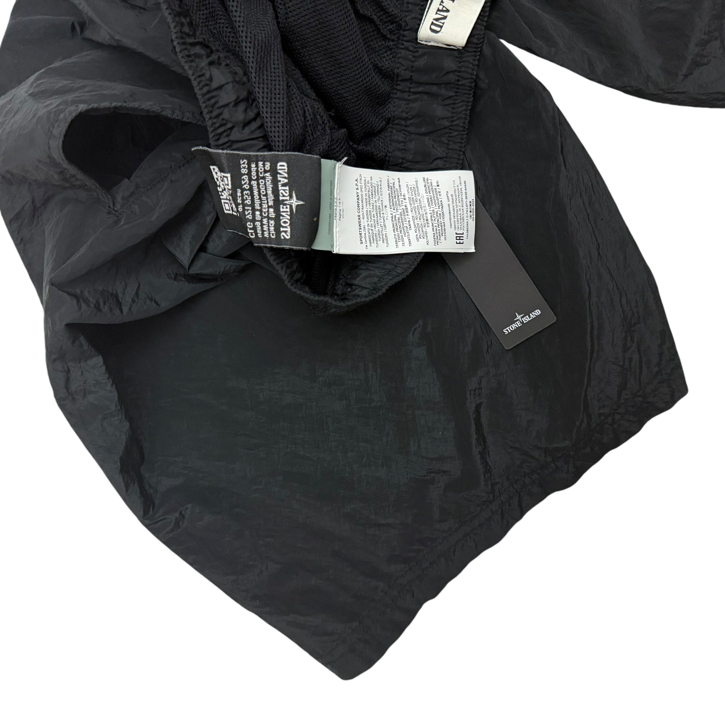 Stone Island Logo Patch Nylon Metal Shorts Black (Size XL)