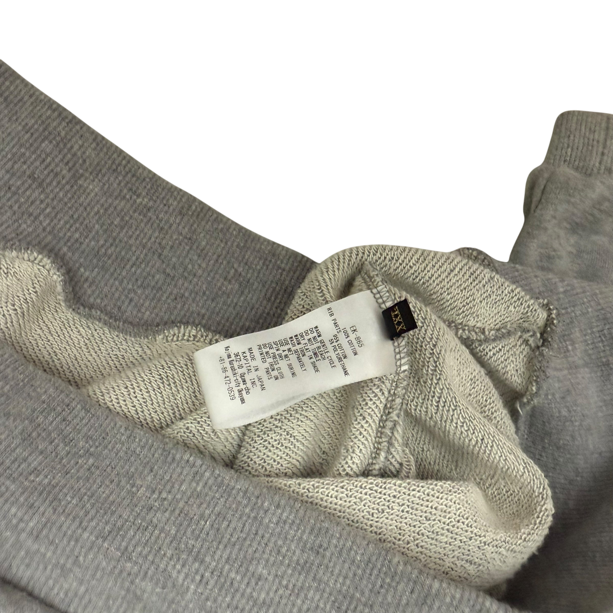 Kapital Smiley Crewneck Sweatshirt Grey (Size 5)