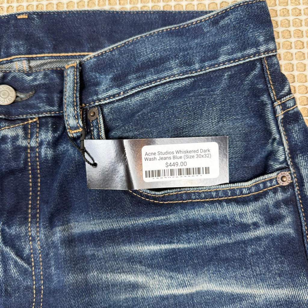 Acne Studios Whiskered Blue Denim Jeans (Size 30)