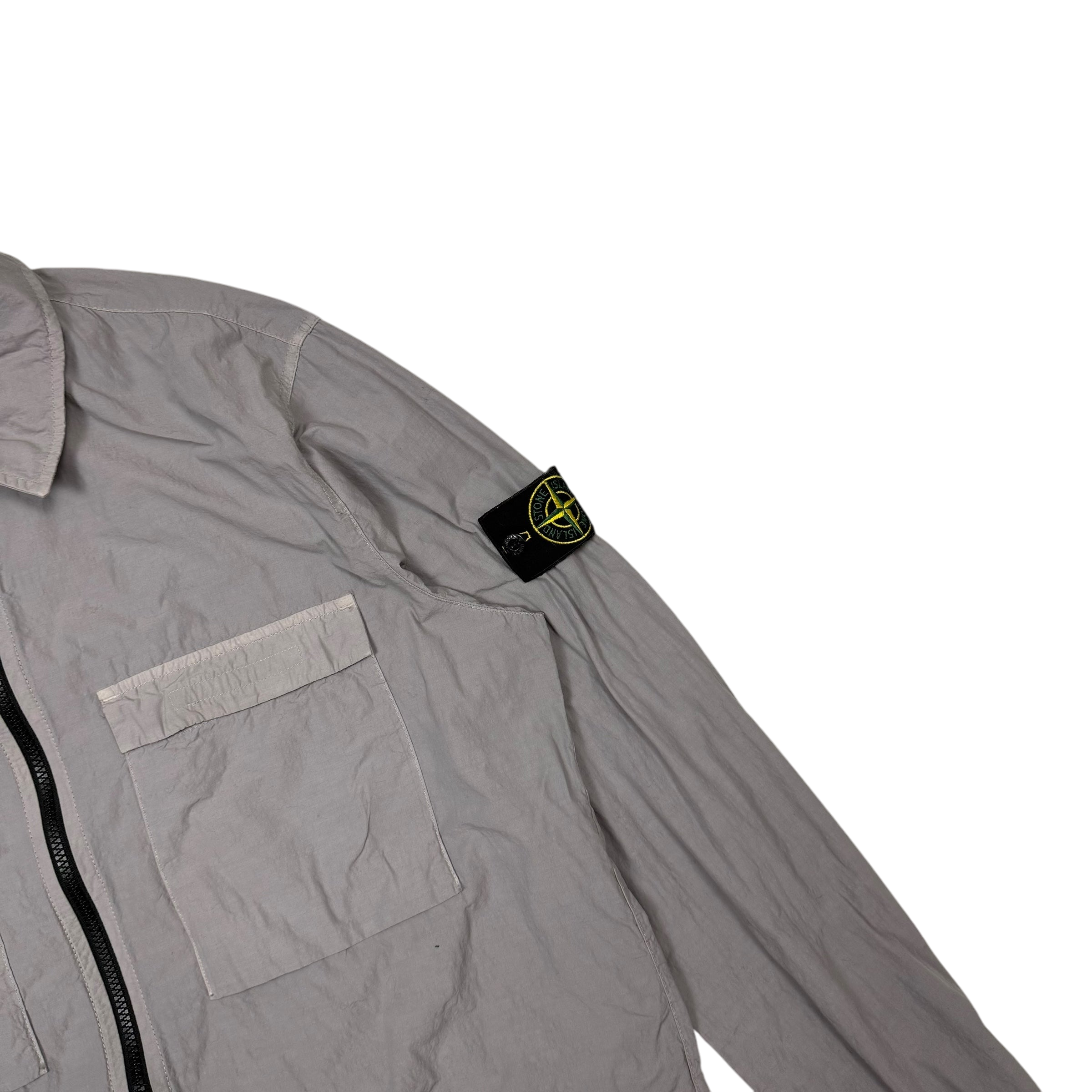 Stone Island Zip Up Utility Overshirt Grey (Size XL)