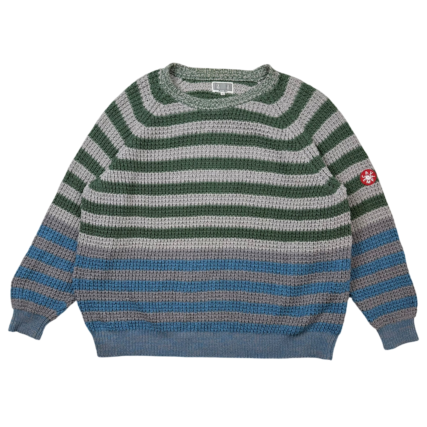 Cav Empt SS20 Stripe Loose Waffle Knit Sweatshirt