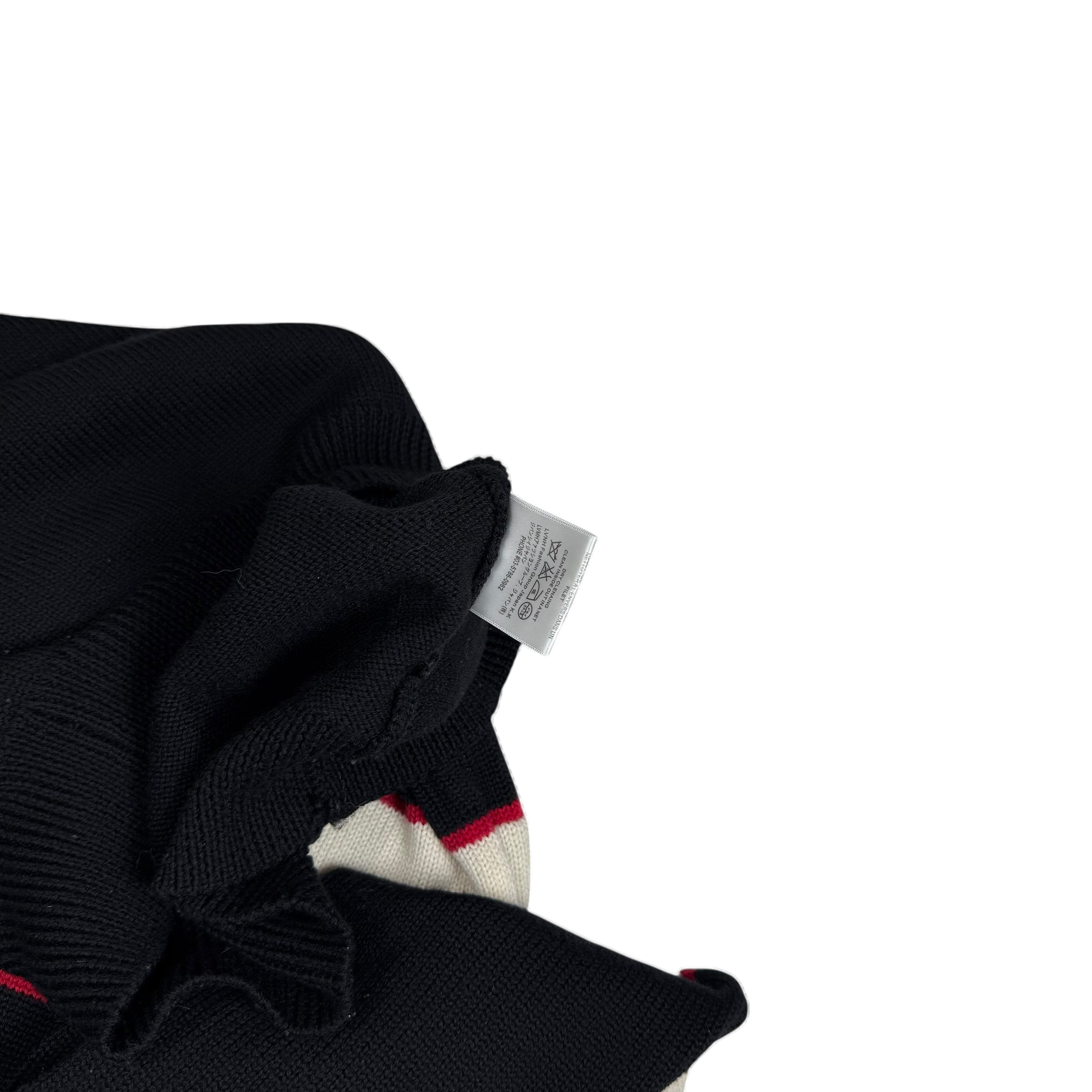 Givenchy AW18 Logo-Intarsia Pure Wool Knit Sweatshirt Black (Size L)