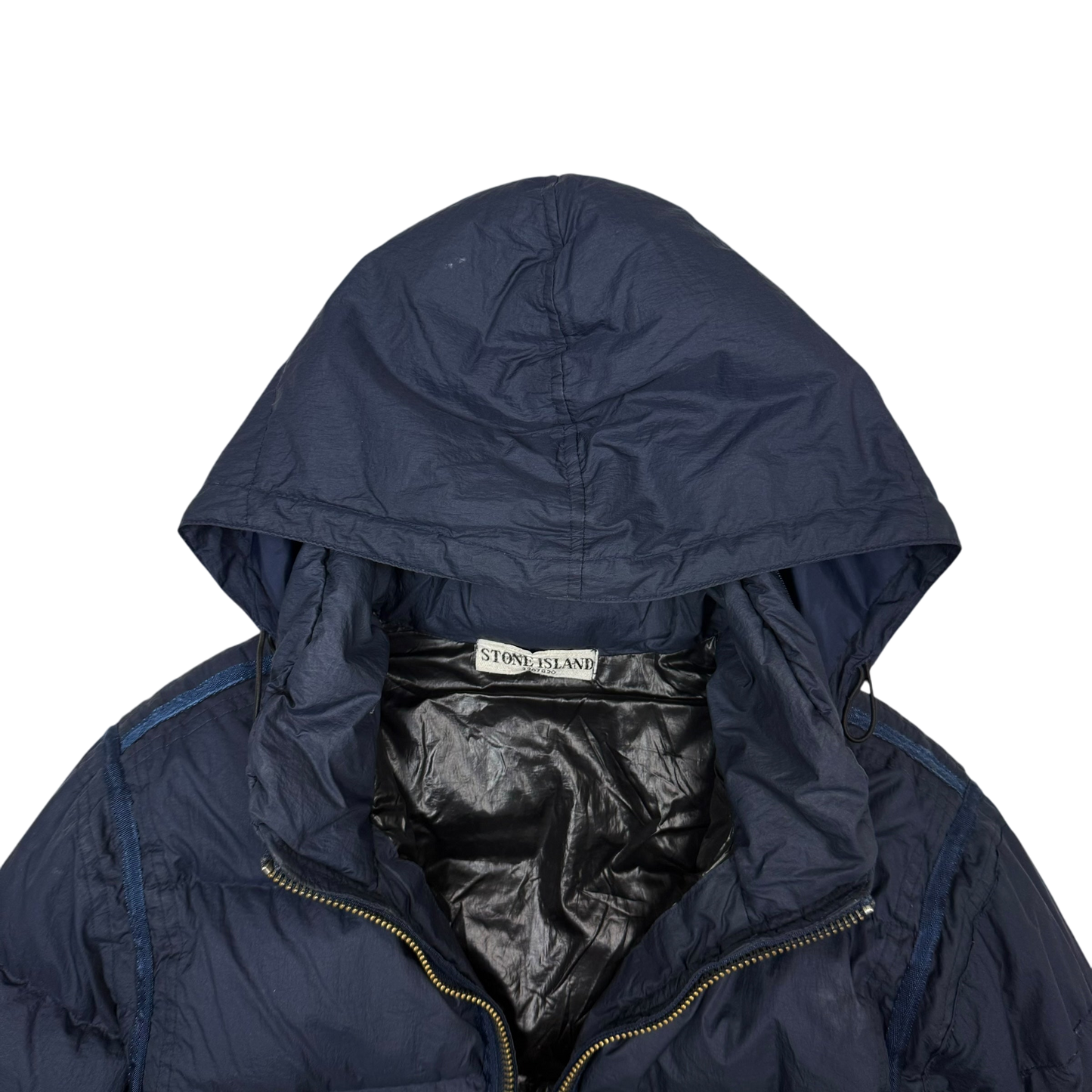Stone Island AW 2009 Opaque Nylon Tela Down Jacket Navy (Size S)