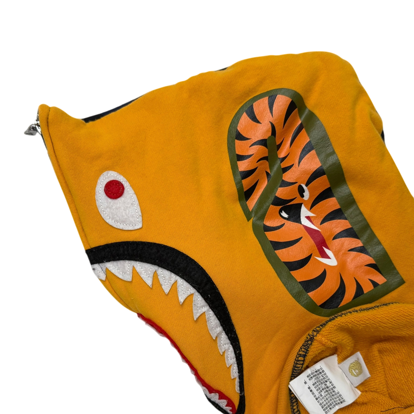 BAPE (A Bathing Ape) Tiger Shark Zip-Up Hoodie Yellow/Blue (Size M)