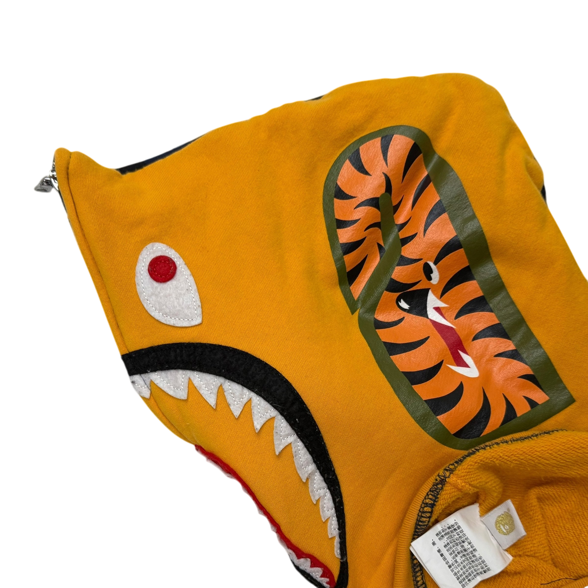 BAPE (A Bathing Ape) Tiger Shark Zip-Up Hoodie Yellow/Blue (Size M)