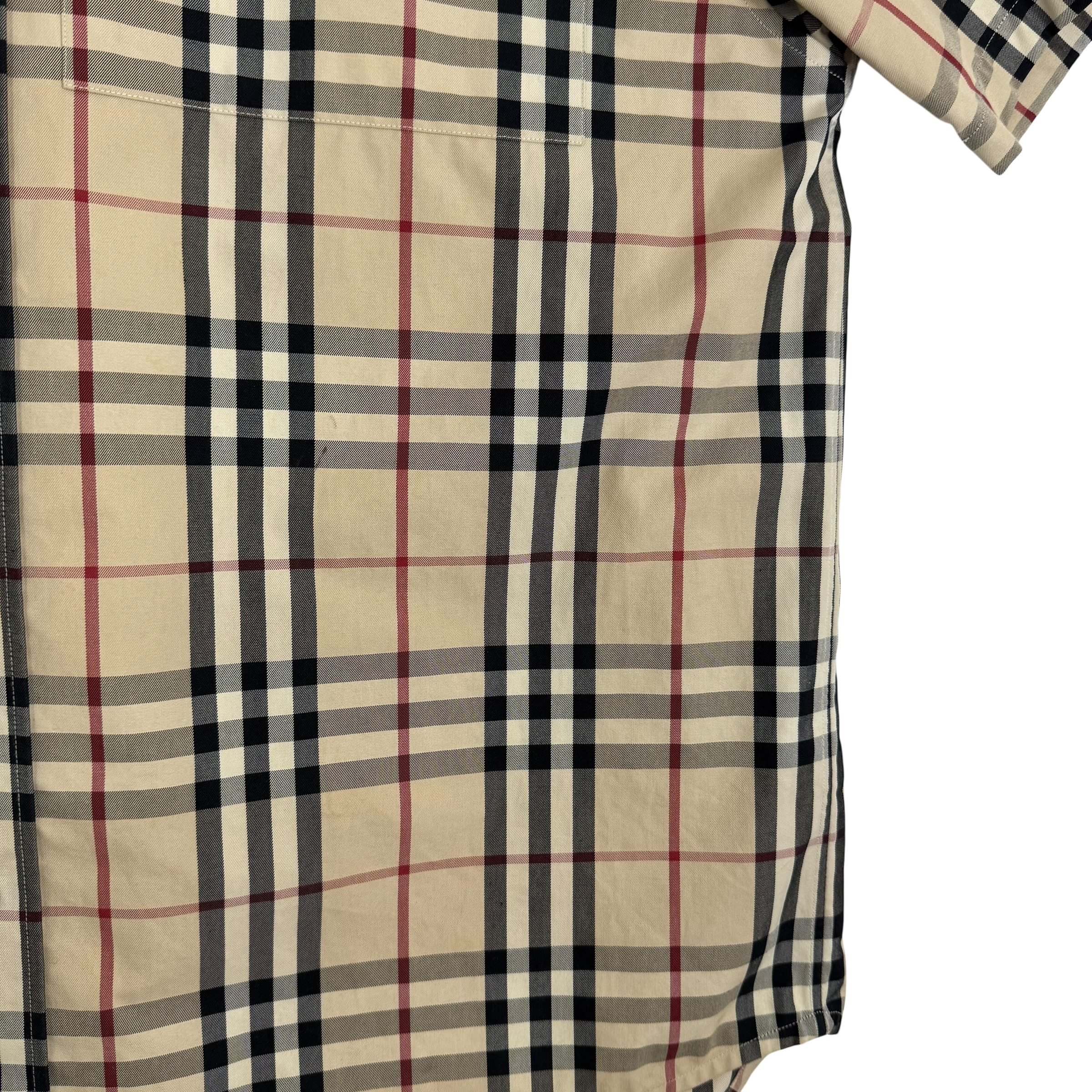 Burberry X Gosha Rubchinsky Nova Check Heavy Cotton Plaid Shirt Beige (Fits L-XL)
